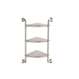 Полка настенная угловая трехярусная D-Lin стекло металл хром / D263310