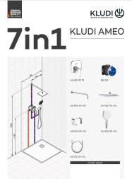 Душевой комплект KLUDI AMEO 7в1 с кнопочным переключателем металл хром / 416720575