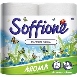 Туалетная бумага Soffione Aroma Spring Flowers ароматизированная белая 2-сл 19 м