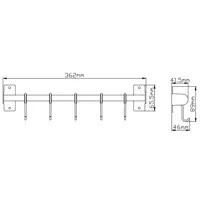 Держатель для полотенец 36.2 см настенный 5 крючков Potato металл хром / P2016-5