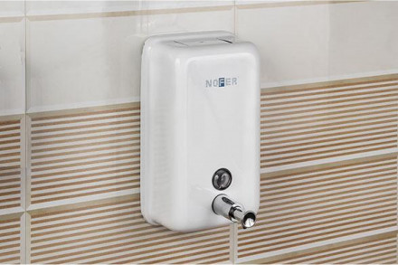 Дозатор для мыла Nofer 1.2 л металл белый / 03001.W