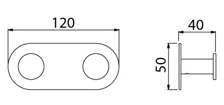 Крючок настенный двойной Saona Черное золото / 13014/18