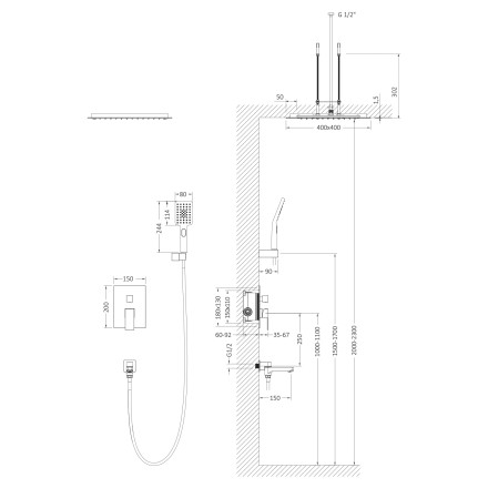 Душевая система встроенная Timo Selene Хром / SX-2039/00SM