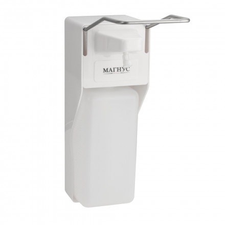 Дозатор локтевой для дезинфицирующих средств и жидкого мыла MAGNUS 697 / abs-пластик / 1000 мл / белый