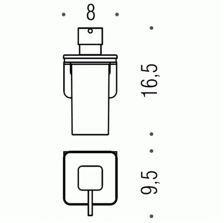 Дозатор для мыла COLOMBO DESIGN OVER 0,22 л настенный стекло / B9328