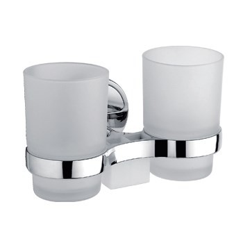 Стакан настенный двойной D-Lin стекло металл хром / D212710