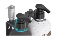 Держатель для флакона Двойной настенный с замком WisePro Черный / 77-53