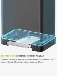 Ведро для мусора педальное WeltWasser MILA BL 12L Черный матовый / 10000001059