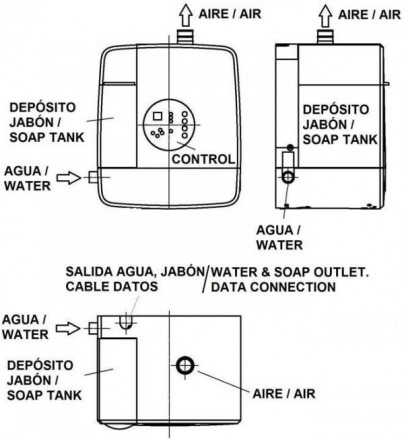 Встраиваемая установка NOFER с сушилкой для рук, дозатором для мыла и краном для воды / 01901.GD