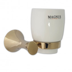 MAGNUS 97005 Стакан керамический с настенным креплением / светлое золото