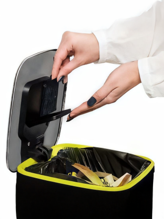 Ведро для мусора педальное WeltWasser MILA BL 9L Черный матовый / 10000001058