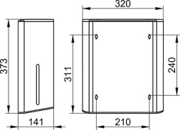 Диспенсер бумажных полотенец Z-сложения KEUCO PLAN металл матовая сталь, черный / 14985070000