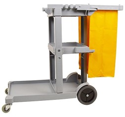 Тележка сервисная SYR Janitor Cart с мешком для мусора пластик серо-желтая / 991131