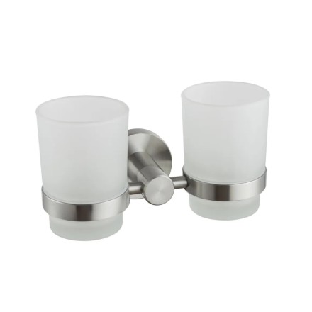 Стакан настенный двойной 18,7 см D-Lin матовая сталь / D212280