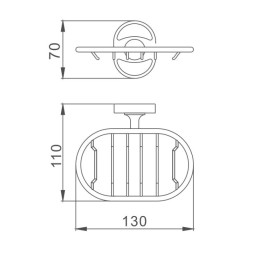 Мыльница настенная решетчатая 13 см D-Lin металл хром / D221700