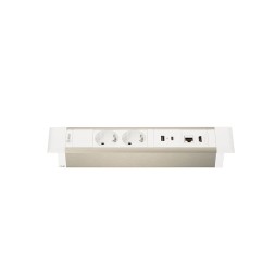 Блок розеток Mebax встраиваемый 2 EURO 1 USB Type-A 1 USB Type-C белый серебро / 41T