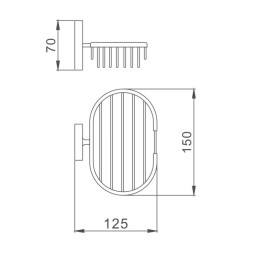 Мыльница настенная решетчатая 15 см D-Lin металл хром / D221700-1
