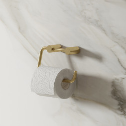 Держатель для туалетной бумаги IDDIS без крышки металл золото / PETG000i43