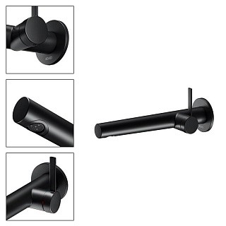 Смеситель для умывальника Keuco IXMO PURE однорычажный для встройки, с круглой розеткой, черный / 59516372101