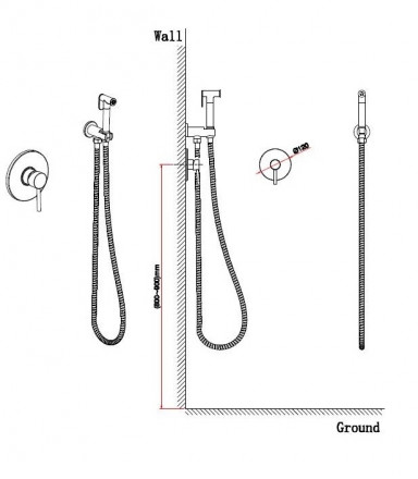 Bennberg 18KR717-CHROME-WH-CRYSTAL Смеситель встраиваемый с гигиеническим набором с кристаллами