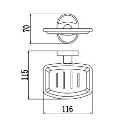 Мыльница настенная 11,6 см D-Lin металл хром / D222700-1