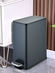 Ведро для мусора педальное WeltWasser PAOLO BL 10L Черный матовый / 10000013417