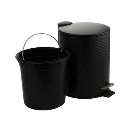 Урна Klimi педальная металл черная 5 л / 7055-11