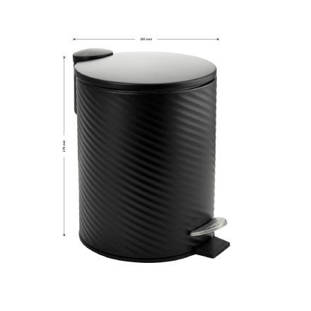 Урна Klimi педальная металл черная 5 л / 7055-11