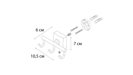 Крючок настенный тройной Fixsen Kvadro хром / FX-61305C