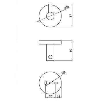 Крючок для ванной Nofer одинарный матовая сталь / 16849.S
