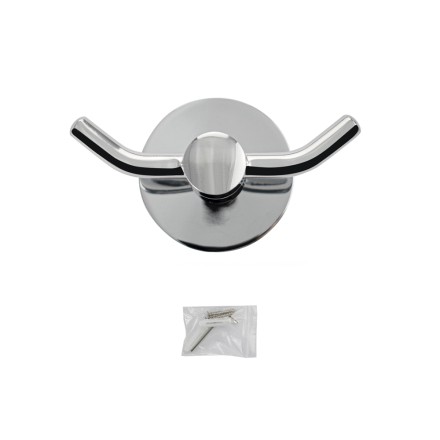 Крючок двойной настенный GFmark металл хром / 79114