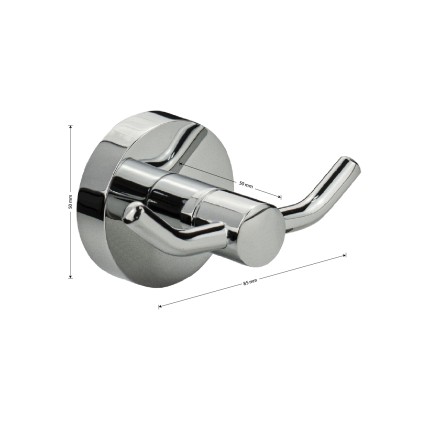 Крючок двойной настенный GFmark металл хром / 79114