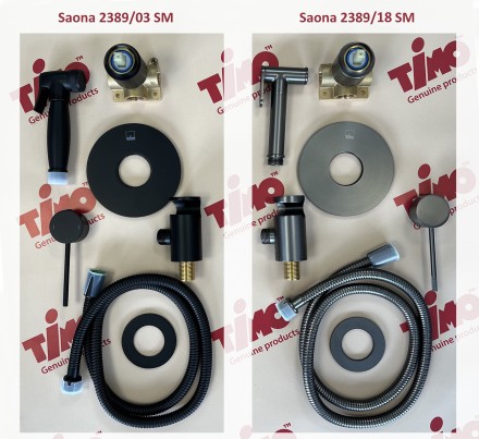 Смеситель встроенный с гигиеническим душем Timo Saona Черный / 2389/03SM