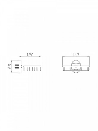 Мыльница-решетка настенная Potato металл хром / P2902-2