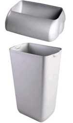 Корзина для мусора Klimi 23 литра белая пластик с крышкой-воронкой/ 974230-1