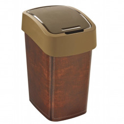 Корзина для мусора с откидной крышкой CURVER FLIP BIN 25L / с принтом &quot;под кожу&quot; / 209995