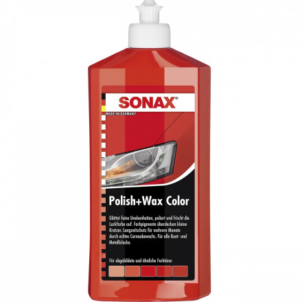 SONAX 296400 Цветной полироль с воском / красный / NanoPro / 0,5л