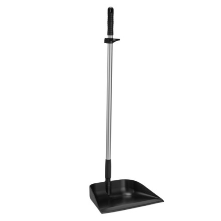 Совок Vikan для мусора, с длинной ручкой, 330 мм пластик черный / 56629