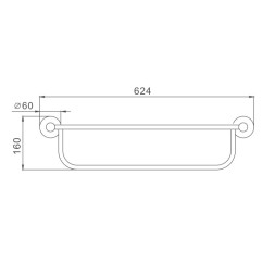 Полка для полотенец настенная 62,4 см D-Lin металл матовая сталь / D250280