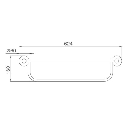 Полка для полотенец настенная 62,4 см D-Lin металл матовая сталь / D250280