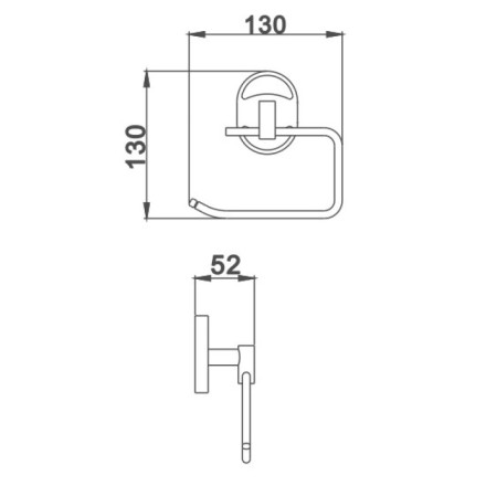 Держатель для туалетной бумаги D-Lin без крышки металл хром / D241700