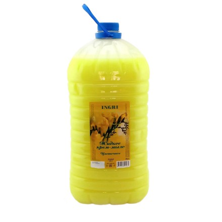 Жидкое крем-мыло 5 л INGRI ЦВЕТОЧНОЕ желтое (ПЭТ)