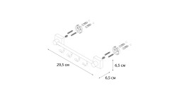 Планка 4 крючка Fixsen Kvadro хром / FX-61305B-4