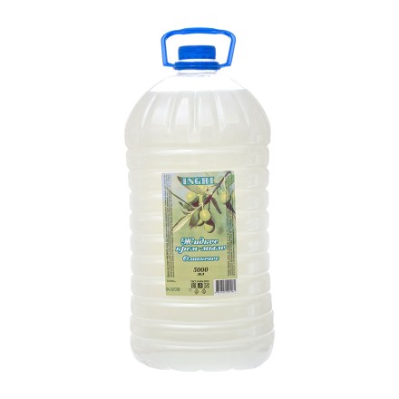 Жидкое крем-мыло 5 л INGRI ОЛИВКОВОЕ белое (ПЭТ)