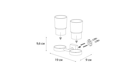 Подстаканник двойной Fixsen Kvadro хром / FX-61307