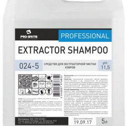 024-5 Средство Pro-Brite EXTRACTOR SHAMPOO / для экстракторной чистки ковров / 5 л