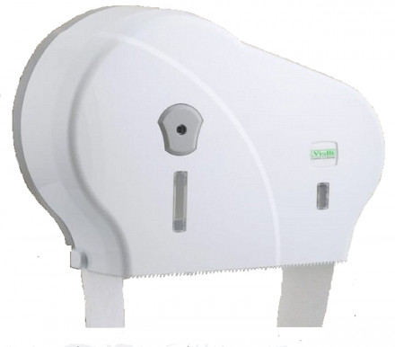 Диспенсер для средних рулонов туалетной бумаги пластик белый Vialli DMJ1
