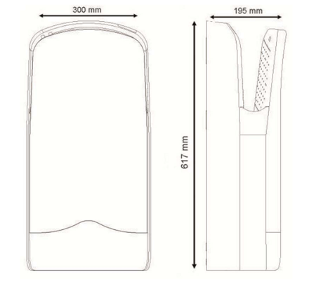 NOFER 01305.W Сушилка для рук V-JET TRIBLADE автоматическая 1760 W белая