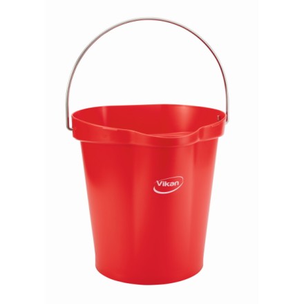 Ведро Vikan 12 л пластик красный / 56864