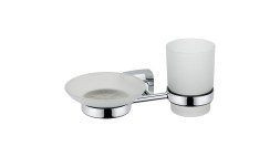 Мыльница с подстаканником Fixsen Kvadro хром / FX-61306+08